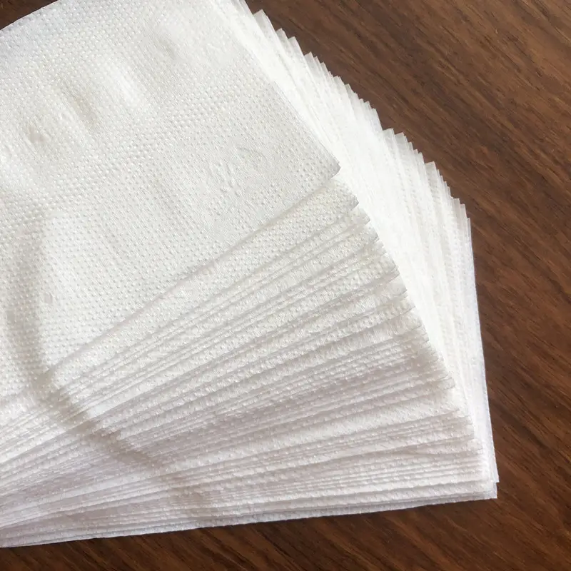 Guardanapos dobráveis biodegradáveis, 1/6, personalizados para tecidos de restaurante da virgem branca do vietnã