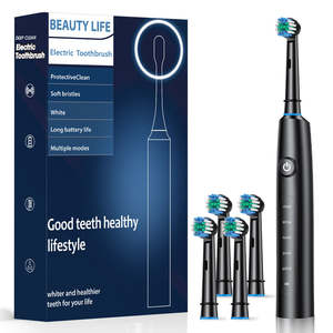 Brosse à dents électrique sonique à poils doux personnalisable avec 5 modes, IPX7, rechargeable, pour blanchir les dents, ensemble de brosses à dents automatiques de voyage - Product Image 1