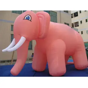 厂家定制优质巨型充气动物粉色大象模型广告