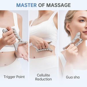 Juego de Herramientas de Metal Gua Sha al por Mayor, 5 en 1, Raspador Muscular para Rostro, Cuello, Cuerpo, Masajeador de Drenaje Linfático - Product Image 6