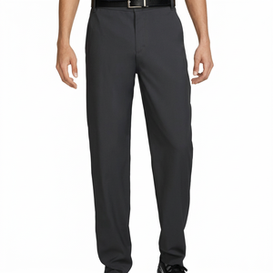 Men's Straight Fit Oxford Trousers Midweight Anti-Wrinkle <b>Black</b> Belted Smart Casual <b>Pants</b> Spring Season Custom requirements - Product Image 5