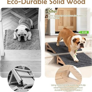 Rampa de madera para perros, ayuda para subir escaleras en interiores, escalera portátil para perros pequeños, soporte seguro antideslizante - Product Image 5