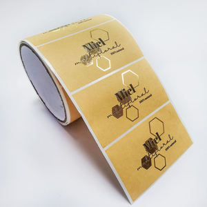 Autocollant adhésif imperméable personnalisé pour bougies et cadres photo, forme personnalisée, papier kraft brun doré, impression CMYK, découpe à la forme - Product Image 5