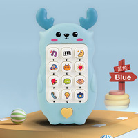 Teléfono móvil para niños, máquina de cuentos de música multifuncional, aprendizaje bilingüe, juguetes de plástico para roer y morder bebés
