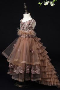Robe de reine d'anniversaire blanche pur, tenue à l'ancienne, à manches longues, pour filles - Product Image 6