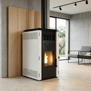 Poêle à granulés sans électricité, chauffage au granulés de bois de 11 kW pour usage intérieur, aucune prise secteur requise, chauffage efficace pour cabanes, garages - Product Image 1