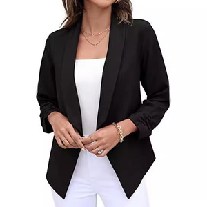 Dames Casual Blazers Cardigan Pak Eenvoudige Dame Slim Fit <span class=keywords><strong>Plus</strong></span> <span class=keywords><strong>Size</strong></span> Jas Effen Lange Mouw Ademend Dun Jack Effen Geverfd - Product Image 3