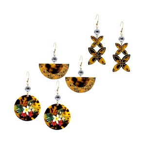 Jana Winkle Acrylic Tortoiseshell Drop Earrings – Colorful Resin Oval Pendant Earrings For Women – Hypoallergenic Fashion Jewelry