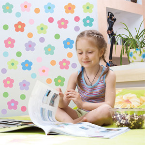 Calcomanía de pared de PVC de dibujos animados pegatinas colorido girasol autoadhesivo decorativo arte de pared pegatina para dormitorio aula - Product Image 2