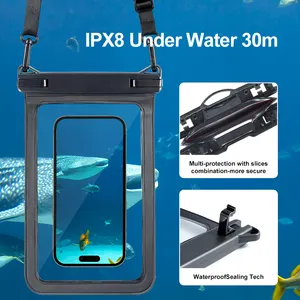 IPX8 대형 방수 휴대 전화 가방 파우치 사용자 정의 로고 수영 방수 Crossbody 건조 가방 핸드폰