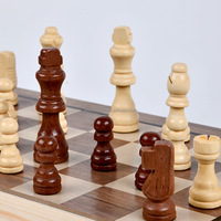 Vente en gros d'échecs en bois de 15 pouces, échiquier de voyage en bois, jeu d'échecs personnalisé pour enfants, cadeau de jeu