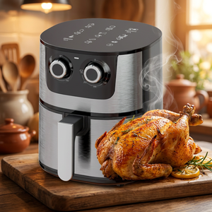 <span class=keywords><strong>Friteuse</strong></span> à air mécanique 7L avec panneau en acier inoxydable, <span class=keywords><strong>friteuse</strong></span> électrique <span class=keywords><strong>sans</strong></span> <span class=keywords><strong>huile</strong></span>, 1300W, avec pot antiadhésif pour la cuisine à domicile - Product Image 3