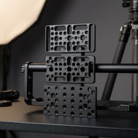 Plaque de montage multi-usages en alliage d'aluminium noir pour appareil photo reflex numérique, avec plusieurs trous, pour extension de caméra
