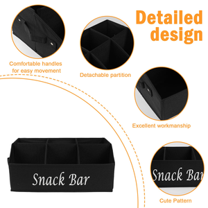 Faltbarer Trapezförmiger Snackbar-Organizer aus Stoff 40 X 25 X 18 cm mit 6 Fächern und Griff - Product Image 4