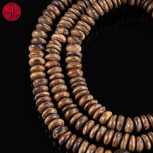 Pulsera de cuentas de botón de madera de agar natural de Malasia de 6 mm, con propiedad de hundimiento lento, joyería aromática de madera envejecida - Product Image 4