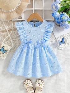 Vestito Lungo Blu per Bambina Stile Coreano, <span class=keywords><strong>Dolce</strong></span> e alla Moda, con Fiocco e Maniche a Sbuffo, Ideale per Feste di Compleanno - Product Image 1