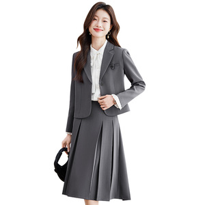 Women's Suit Set Midi Skirt Full Sleeve Polyester Anti-Wrinkle Office Lady Style - Product Image 5