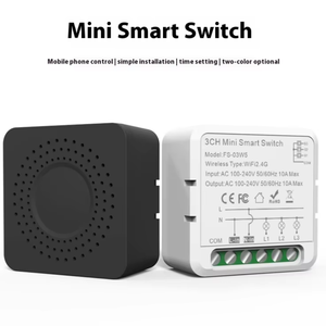 Tuya 3CH Mini Smart <strong>Wifi</strong> Switch 16A <strong>Wireless</strong> 3-Channel Zero-Fire with Voice and APP Control for One on Three Smart Home System - Product Image 2
