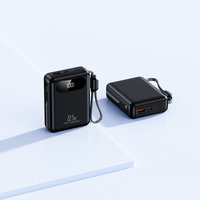 Chargeur portable RK318 20000mAh 22.5W à charge rapide avec câbles Type-C et L intégrés, affichage LED, batterie externe, logo personnalisé OEM