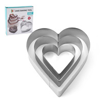 Lixsun couleur boîte emballage en acier inoxydable matériel grande taille divers modèles rond carré coeur fleur forme Mousse gâteau moule