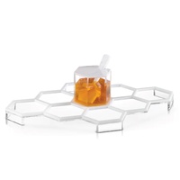 Plateau Simanim de luxe en Lucite, cadeau de Rosh Hashanah, plat à miel, plateau de service pour la fête du Nouvel An juif, plateau Simanim en Pearlstone