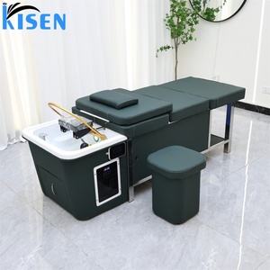 KISEN Lit de lavage multifonctionnel moderne pour salon de beauté, table de massage thaïlandaise, spa capillaire japonais, thérapie aquatique avec réservoir - Product Image 1