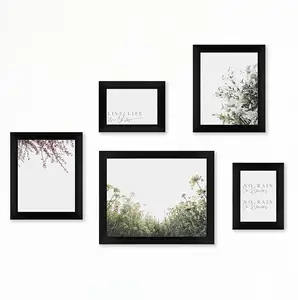 Wooden Picture Frames 5x7 8x10 Gallery Wall Photo Frames Set with Hanging Template, Real Wood Collage Photo Frames with Photo