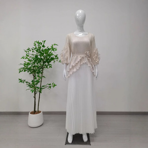 Ensemble 2 pièces plissé irrégulier décontracté imprimé pour femmes africaines grandes tailles – Tendance - Product Image 2
