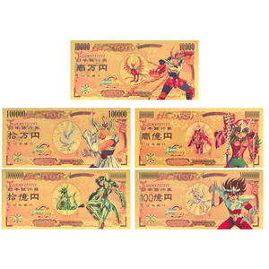 Klasik Anime Saints Seiyaed peringatan uang kertas emas koin uang kertas plastik koin emas Foil koleksi uang kertas - Product Image 5