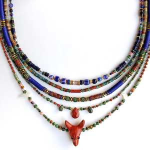 Kalung Wanita Vintage Desain Terbaru Mewah Kepribadian Unik Perhiasan Batu Alam Tahan Air untuk Wanita - Product Image 3