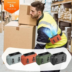 5 Speeds Strong Airflow 38 <b>Hours</b> Battery Brushless Motor <b>Three</b> Type Light Adjustment Hands-Free Hanging Personal Waist Fan - Product Image 2