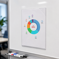 Cadre de document transparent magnétique avec ouverture triangulaire, porte-fichiers magnétique, séparateur de bureau tableau blanc, personnalisable OEM