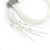 Connecteur femelle Micro-D MIL-Spec série J30J à coque métallique 21 broches 90 degrés pour PCB avec contacts en laiton, indice de protection IP67, 4 rangées SMT