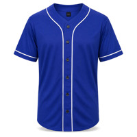 Maillot d'équipe vierge en polyester 100% avec t-shirt respirant en jersey de baseball brodé de logo uni