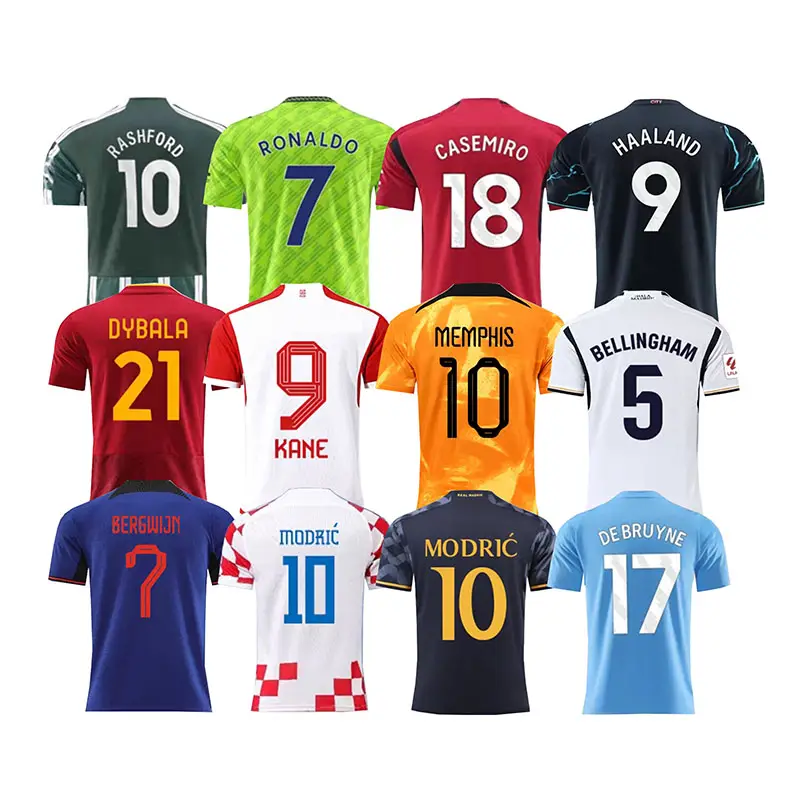 Günstige Thailand Qualität Fußball tragen College Football Trikot Set 22 benutzer definierte Fußball Trikots Retro Kinder Fußball Trikot