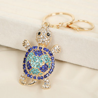 Porte-clés tortue scintillant avec strass, breloque de sac animal marin multicolore incrustée de cristaux, cadeau tendance