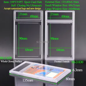 100 pièces clair petit plastique PP PVC acrylique vitrine pour PSA carte Baseball CGC dalles pour Pokemon ultrasons porte-carte étui