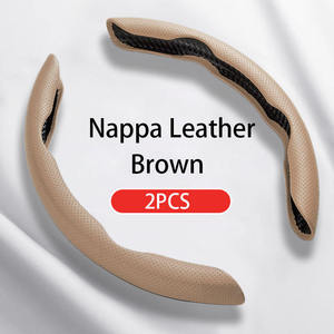 2 Fundas para <span class=keywords><strong>Volante</strong></span> de <span class=keywords><strong>Cuero</strong></span> Nappa, Ultrafinas, de Fibra Sintética, Accesorio para Auto - Product Image 3