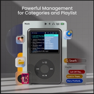 Lecteur MP3 MP4 HiFi Classique Professionnel avec Bouton Tactile, Stockage 128 Go, Prise en Charge du Format <span class=keywords><strong>Audio</strong></span> WAV, Radio FM, Autonomie de Plus de 20 Heures, en Plastique - Product Image 2