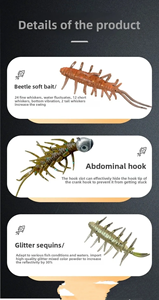 Esche Morbide Galleggianti 4.5cm/1.1g 5.8cm/1.5g Wobbler in PVC Gamberetti Artificiali in Plastica con Sale Esche per Pesci Vermi per Spigola Luccio - Product Image 2