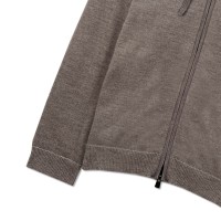 Pull en laine à capuche zippé, coupe décontractée, en pur laine unie, pour collection de vêtements