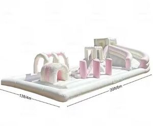 Phổ biến ngoài trời Inflatable giật gân Pad Công Viên Nước Pastel màu xanh lá cây trở ngại Inflatable khóa học cho trẻ em - Product Image 1