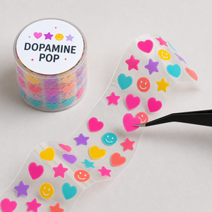 Ruban Washi Transparent PET Découpé sur Mesure avec Motifs Cœur, Étoile et Sourire pour Bullet Journal, Décoration Guka et Projets DIY - Product Image 2