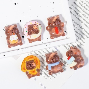 Phụ kiện đồ chơi thức ăn hoạt hình bằng nhựa resin thân thiện với môi trường, dễ thương hình chuột lang nước, tự làm bằng keo sữa, miếng dán trang trí điện thoại, phụ kiện tóc, móc khóa - Product Image 2