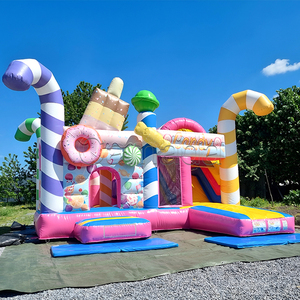 Castillo Inflable Candy Wonderful Land 100% PVC con Tobogán, Combo <span class=keywords><strong>de</strong></span> Tobogán Inflable <span class=keywords><strong>para</strong></span> Exteriores, Castillo con Tobogán <span class=keywords><strong>para</strong></span> Fiestas <span class=keywords><strong>de</strong></span> Niñas - Product Image 5