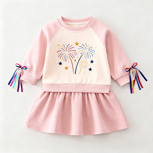 Set di Felpa con Cappuccio Casual alla Moda Versione Coreana per Ragazze, <span class=keywords><strong>Abbigliamento</strong></span> Primaverile e Autunnale per Bambini, Morbido in Stile Estero - Product Image 1