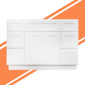Ready to Ship 48"W X 34.5"H X 21"D White <strong>Bathroom</strong> <strong>Sink</strong> Vanity Free Shipping Wood <strong>Bathroom</strong> <strong>Sink</strong> <strong>Cabinets</strong> With 6 Drawers - Product Image 1