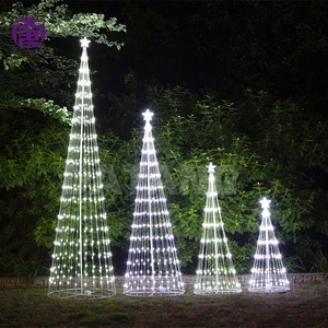 Spiral Cone Christmas Tree with LED <b>Lights</b> Commercial Grade Outdoor Holiday Decor - Product Image 5