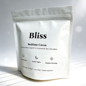 Sachet Doypack Blanc Mat Imprimé pour Emballage Alimentaire, Scellable à Chaud avec Fermeture Zip, Idéal pour Poudre de Cacao - Product Image 3