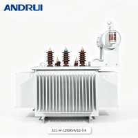 Transformateur de puissance triphasé Anrui 1250 kVA 10 kV 400 V S11-M à bain d'huile, bobine en aluminium à triple enroulement, 50 Hz, forme rectangulaire